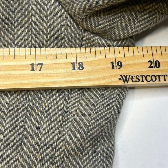 Lands End women's 100% lambswool gray herringbone 4 button lined blazer 10P - Picture 10 of 12